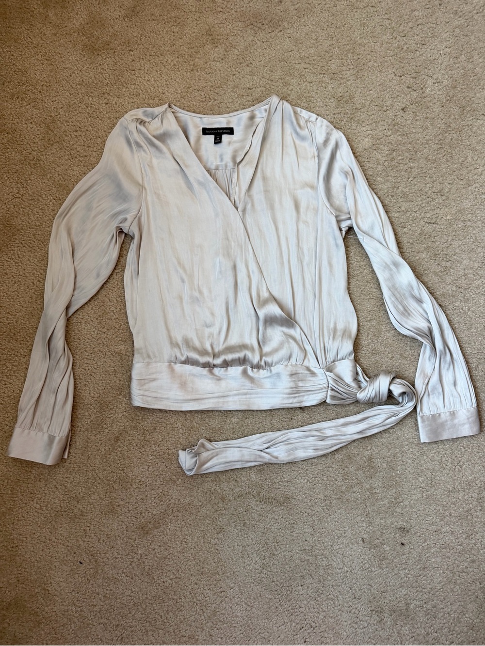 Banana Republic Light Cream Wrap Blouse
